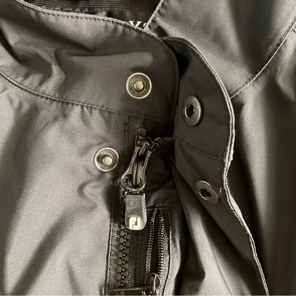 DryJoys by FootJoy Rain Wind Golf Jacket Mens XL Black Removable Long Sleeves - Picture 3 of 15